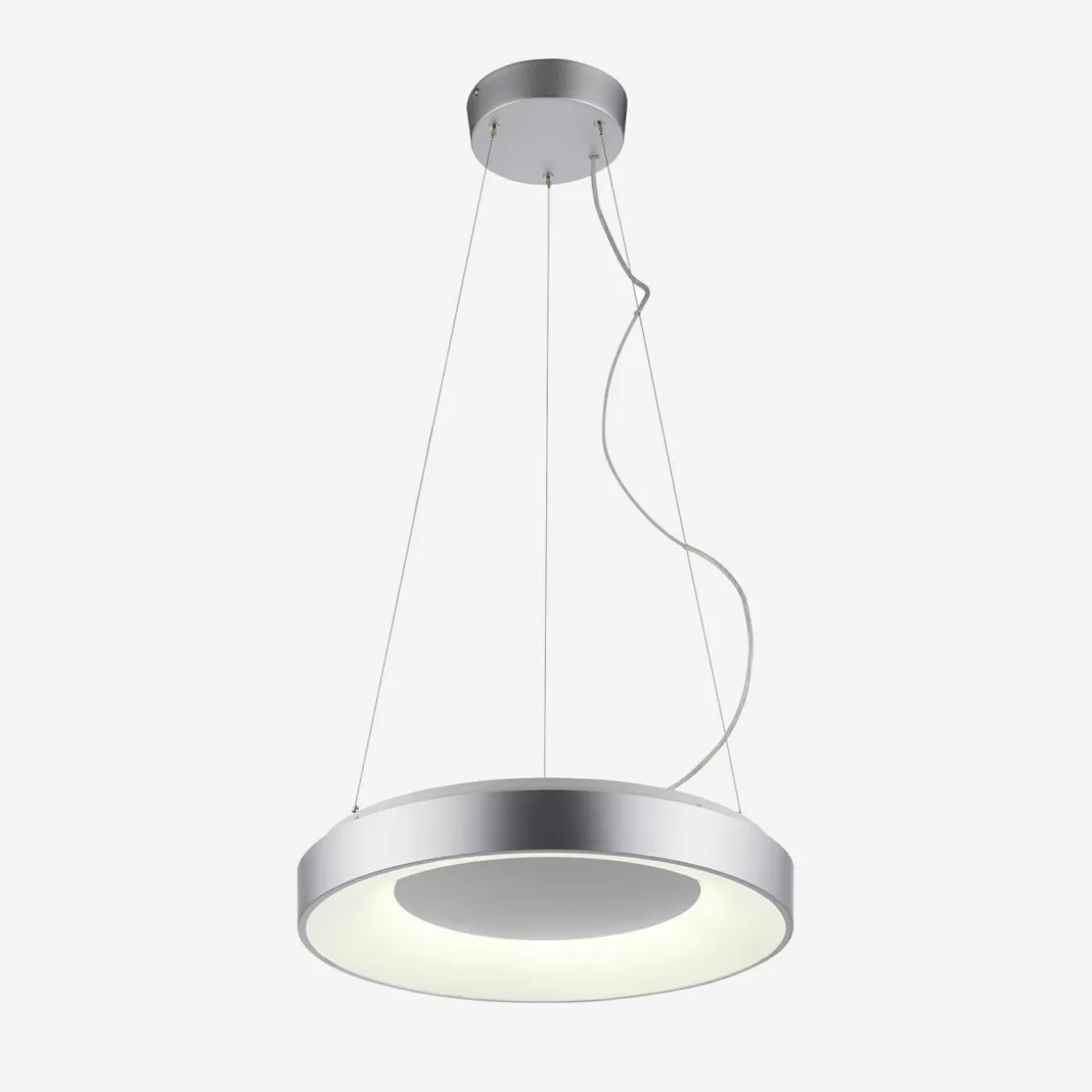 Lampa wisząca LED z pilotem srebrna KETO ANIKA