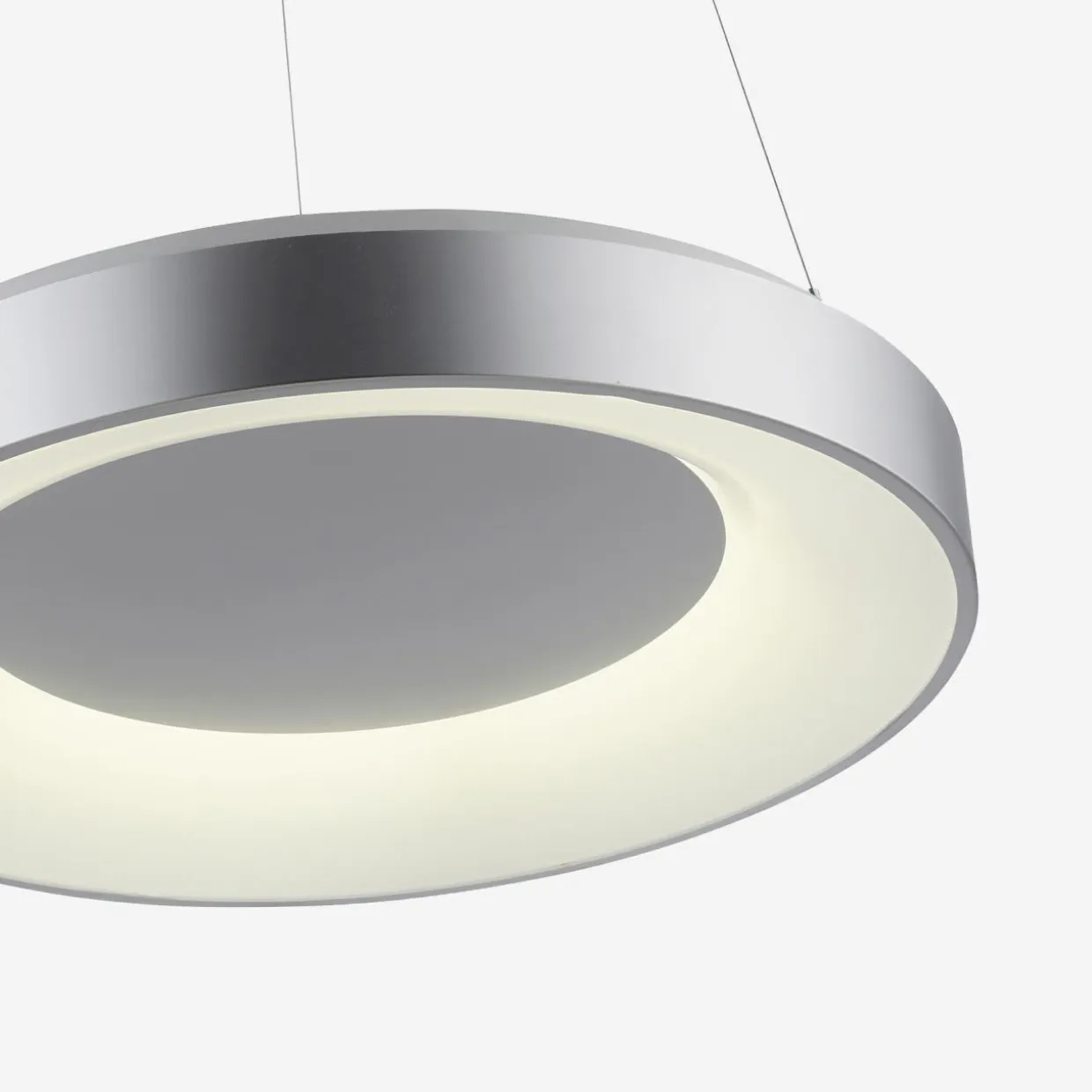 Lampa wisząca LED z pilotem srebrna KETO ANIKA