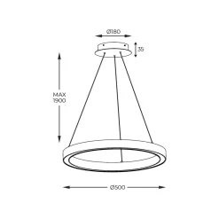 Lampa wisząca LED złota CARLO 50 cm