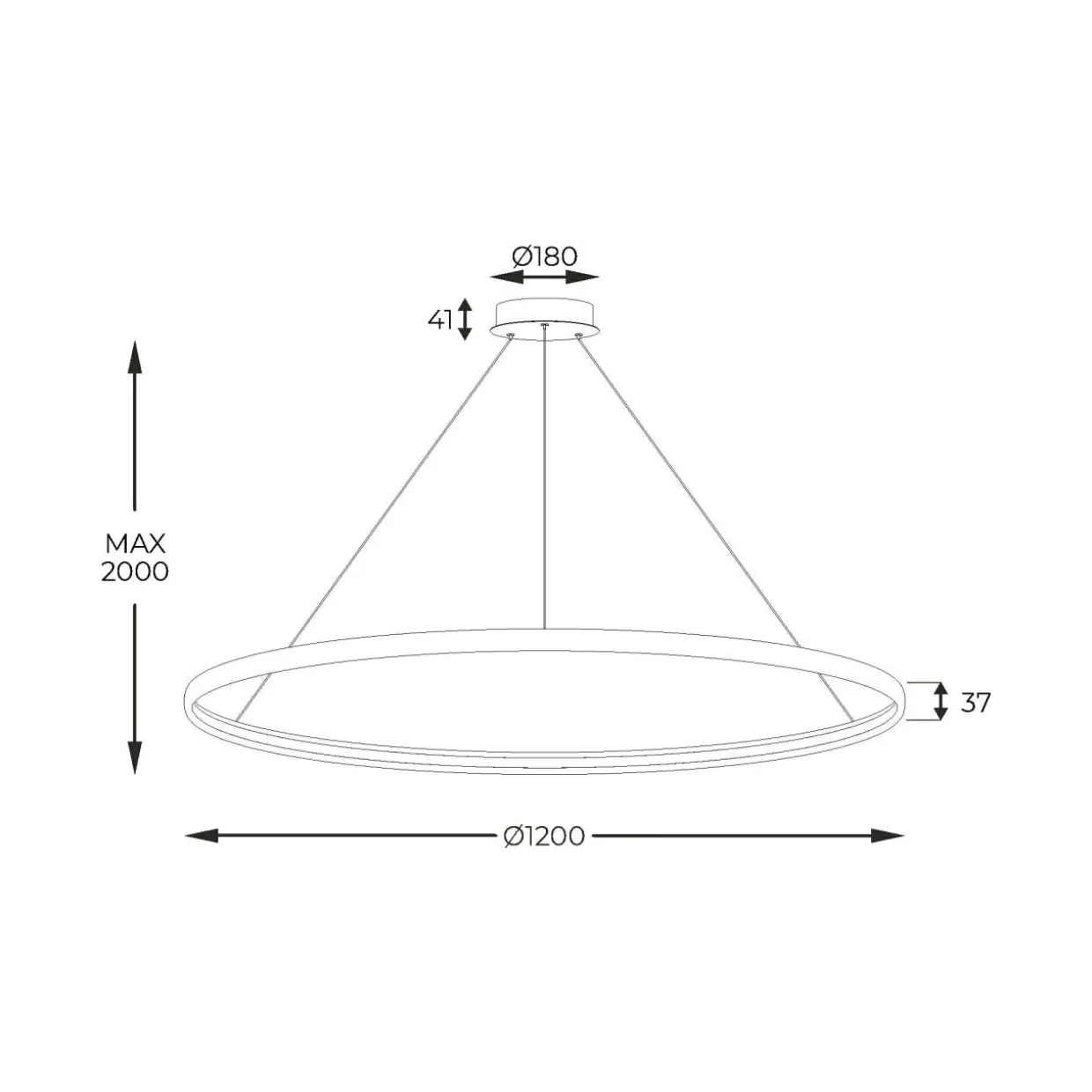 Lampa wisząca LED złota CARLO 120 cm