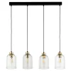Lampa wisząca listwa 4 klosze transparent SATIPO 4