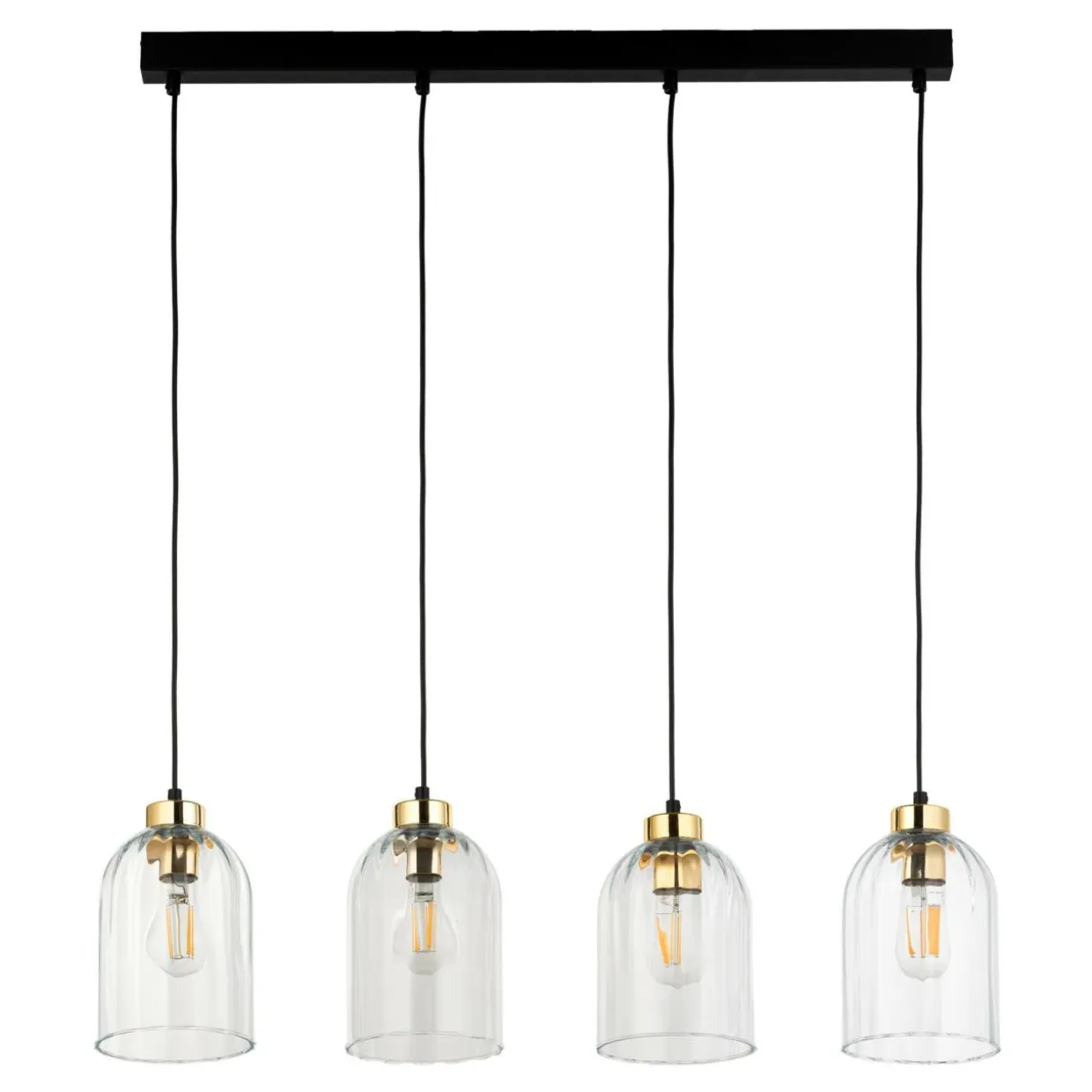 Lampa wisząca listwa 4 klosze transparent SATIPO 4