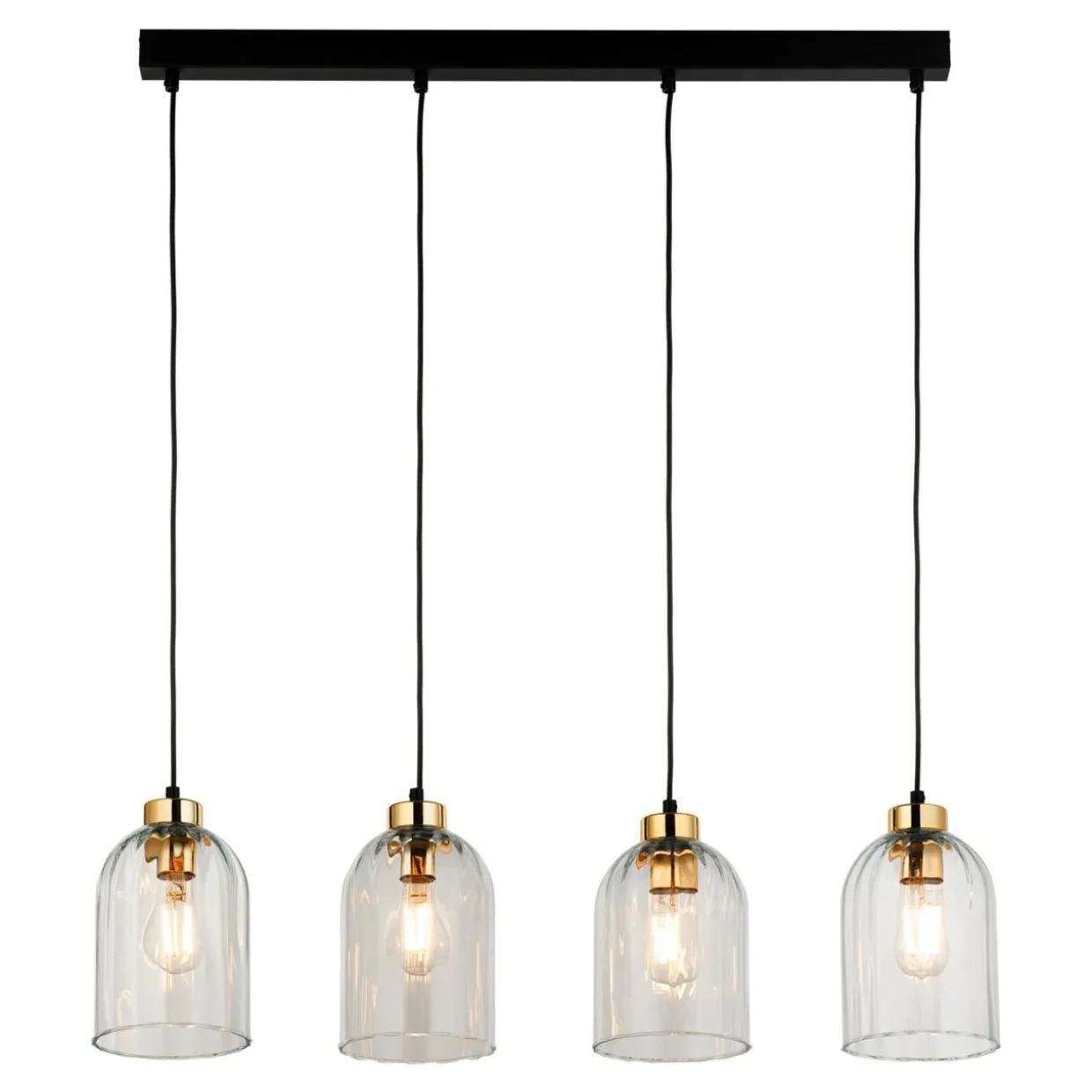 Lampa wisząca listwa 4 klosze transparent SATIPO 4
