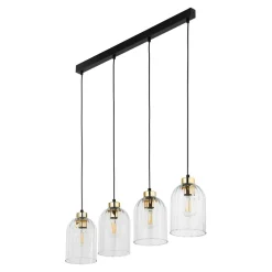 Lampa wisząca listwa 4 klosze transparent SATIPO 4