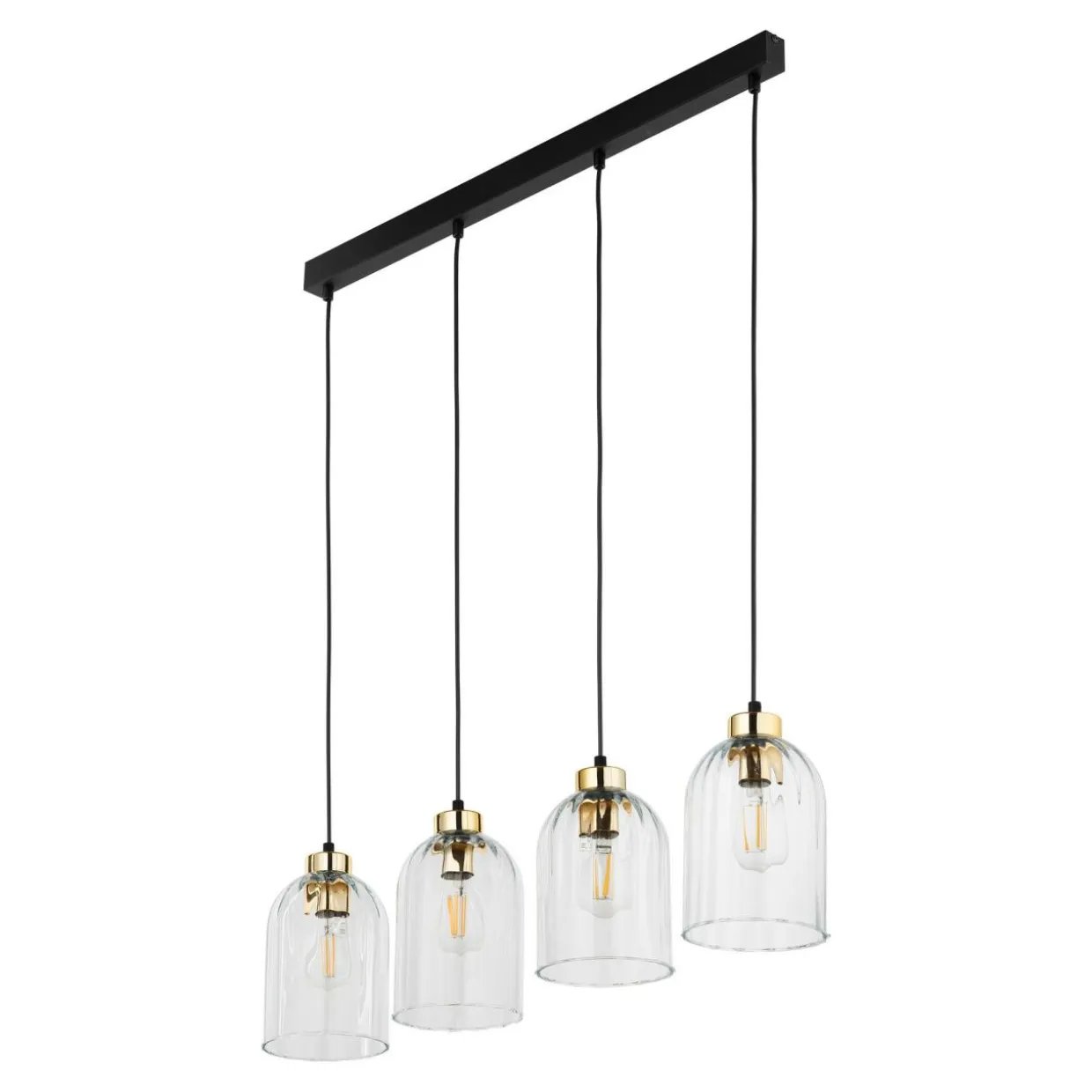 Lampa wisząca listwa 4 klosze transparent SATIPO 4