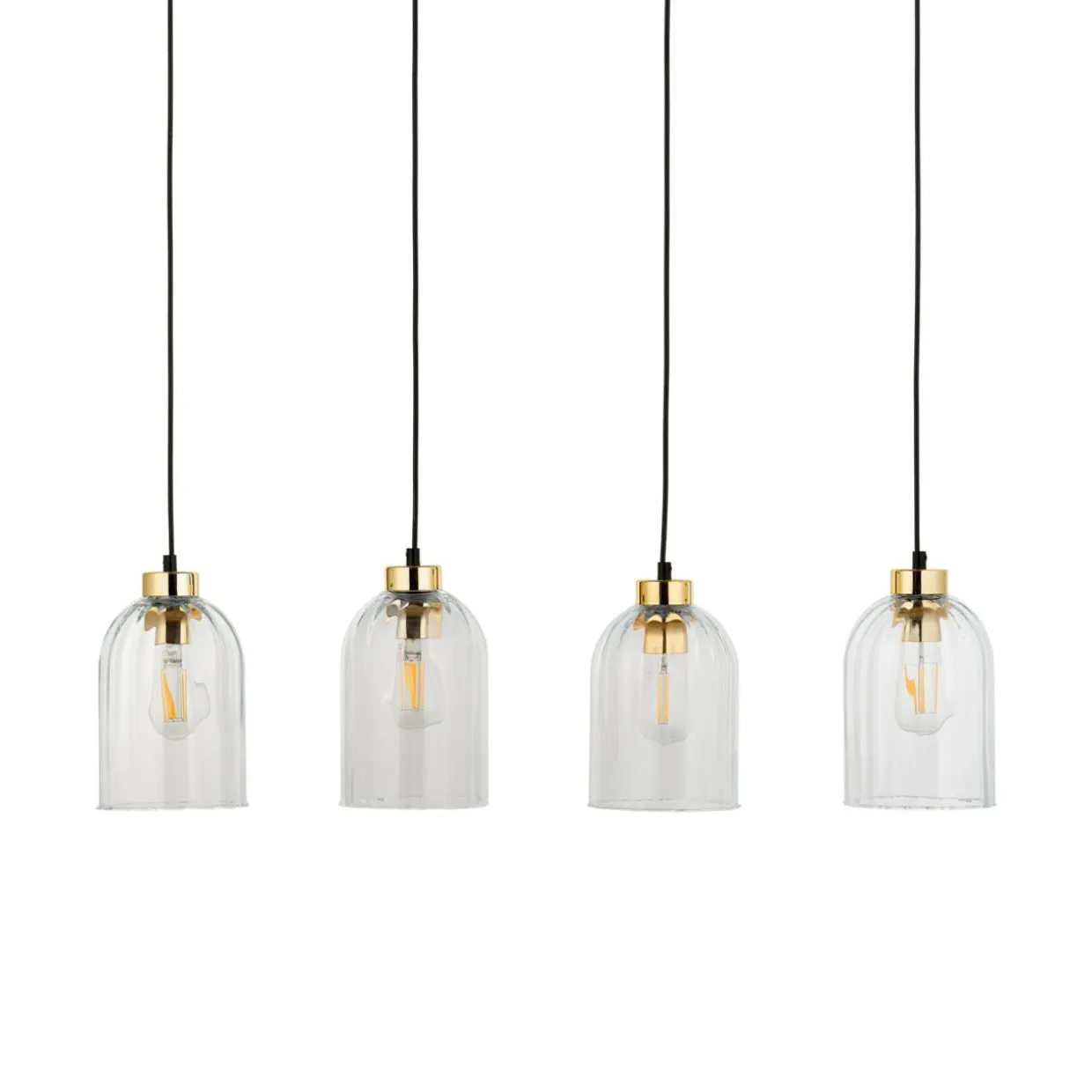 Lampa wisząca listwa 4 klosze transparent SATIPO 4