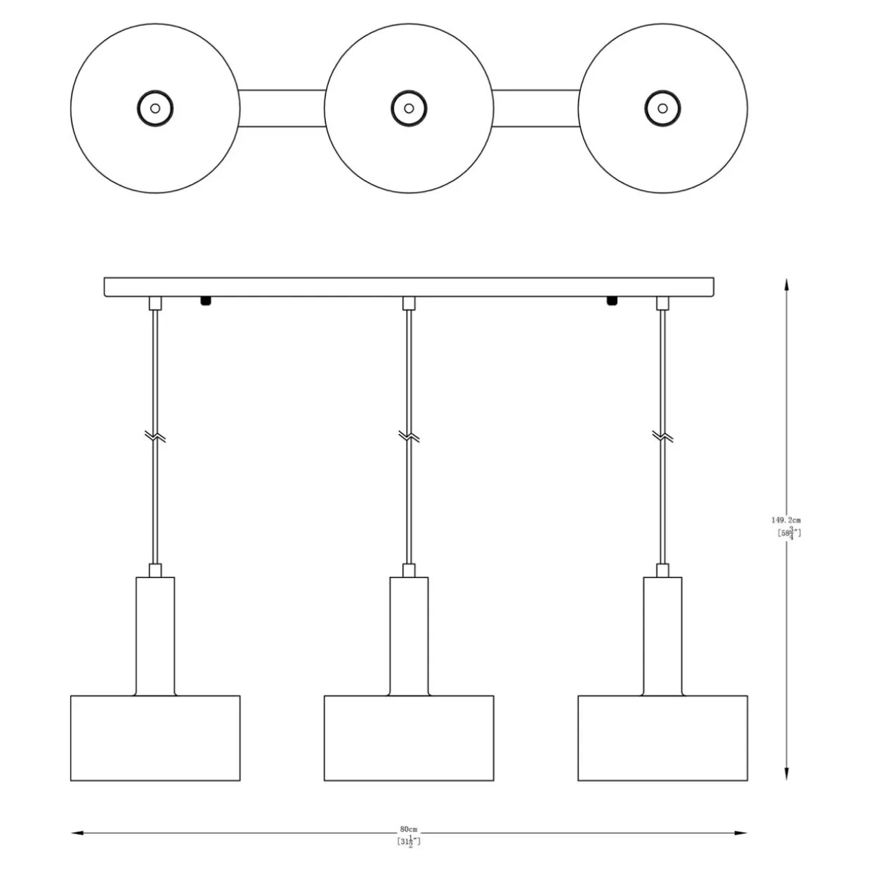 Lampa wisząca listwa czarno-złota LEO III
