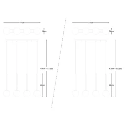 Lampa wisząca listwa kule czarno-złota ARCTURUS 3