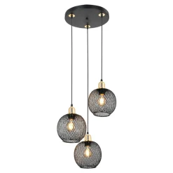 Lampa wisząca loft czarna BELIN 3