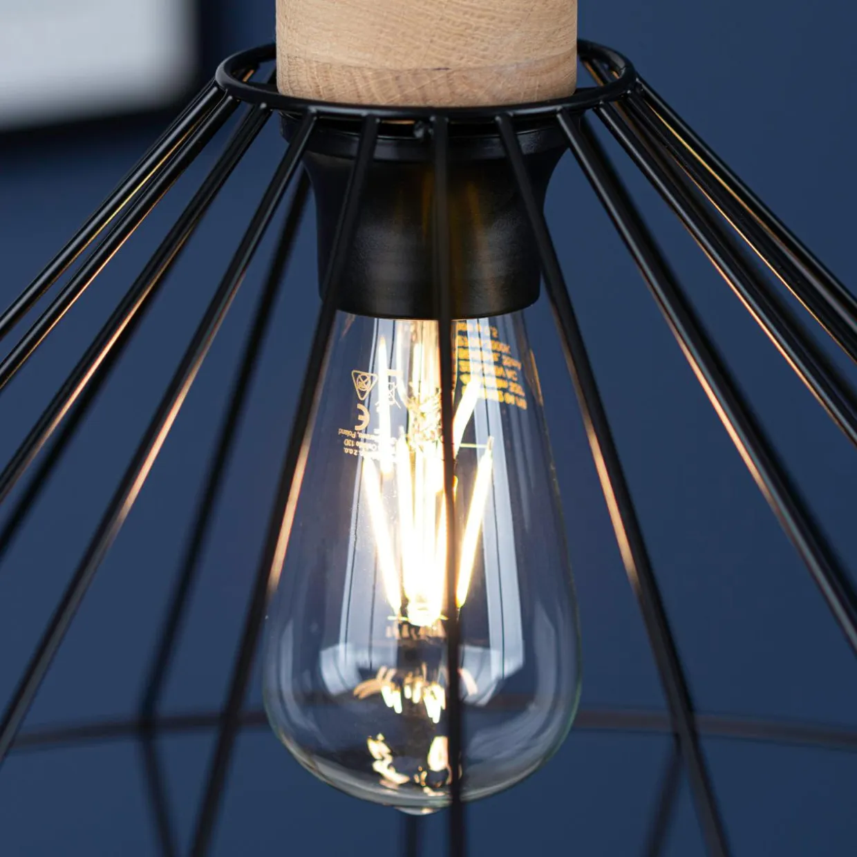 Lampa wisząca loftowa czarna OGLIO I 30 cm