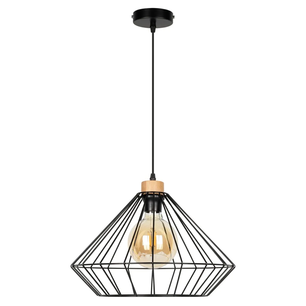 Lampa wisząca loftowa czarna OGLIO I 40 cm