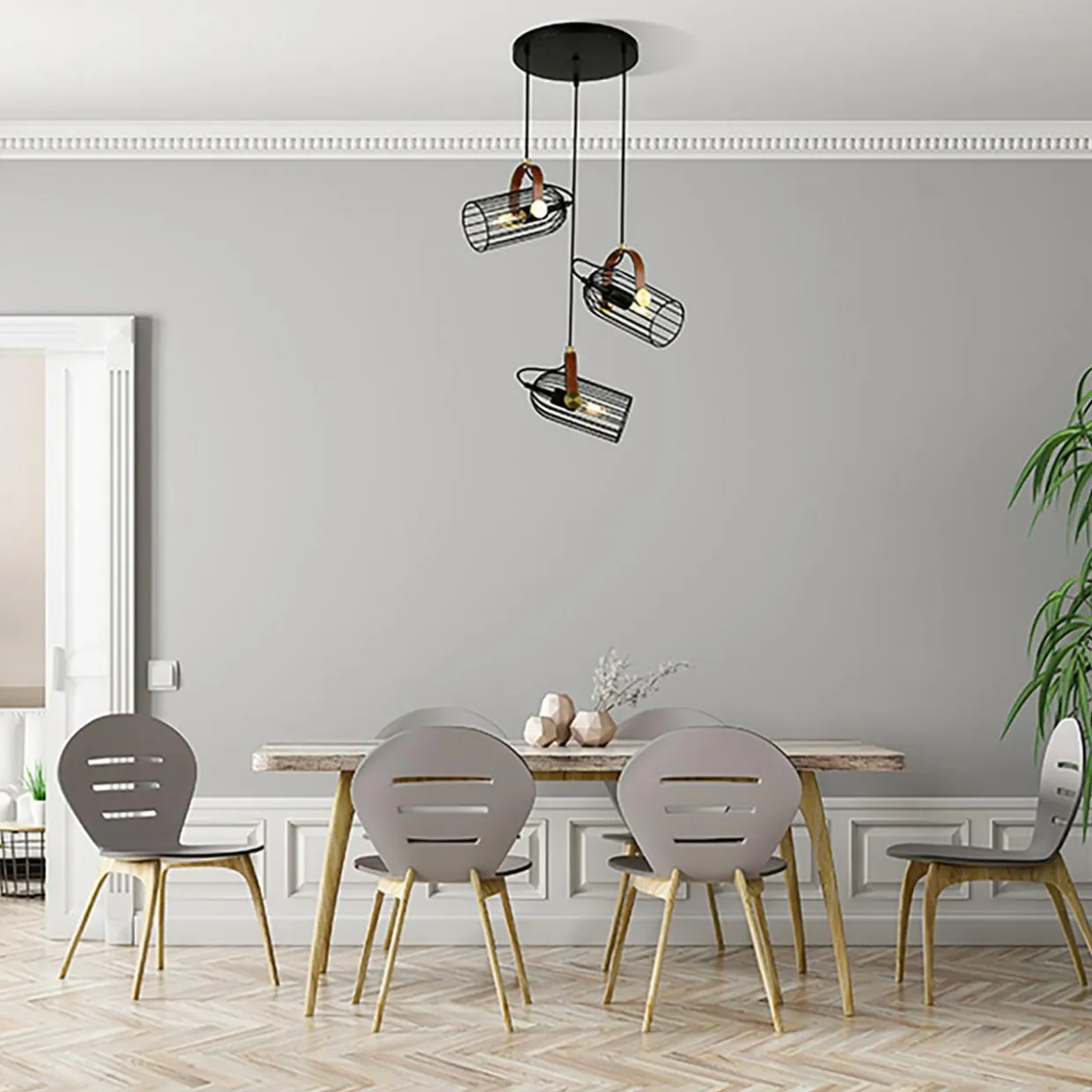 Lampa wisząca loftowa czarna ANTOIN 3