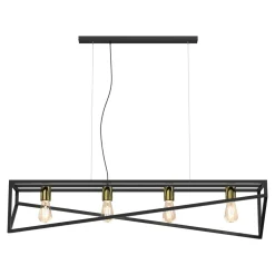 Lampa wisząca loftowa czarno-złota GOTE IV
