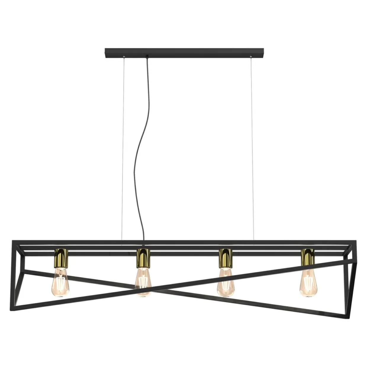 Lampa wisząca loftowa czarno-złota GOTE IV