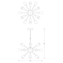 Lampa wisząca loftowa czarna MANDI 51 cm