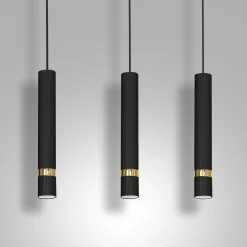 Lampa wisząca loftowa tuba czarno-złota RENO III
