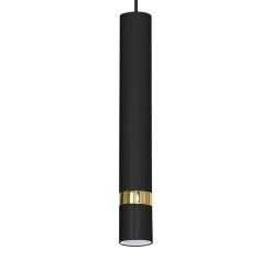 Lampa wisząca loftowa tuba czarno-złota RENO III