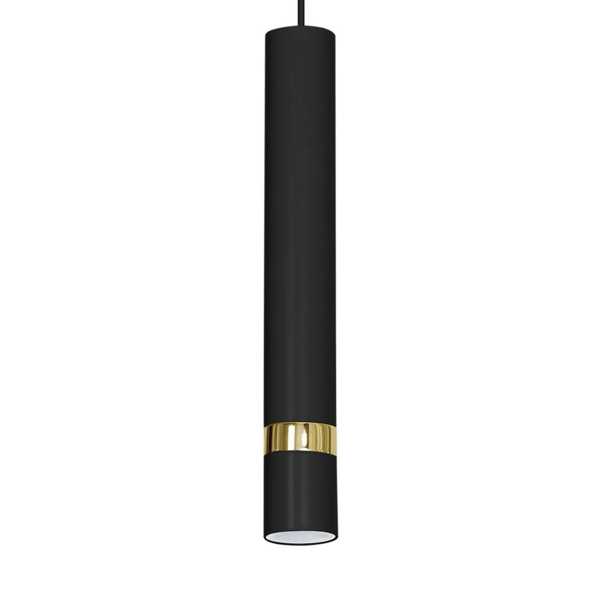 Lampa wisząca loftowa tuba czarno-złota RENO III