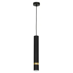 Lampa wisząca loftowa tuba czarno-złota RENO