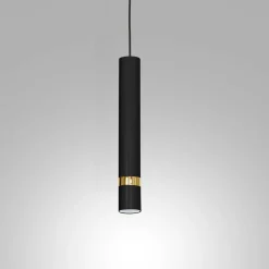 Lampa wisząca loftowa tuba czarno-złota RENO