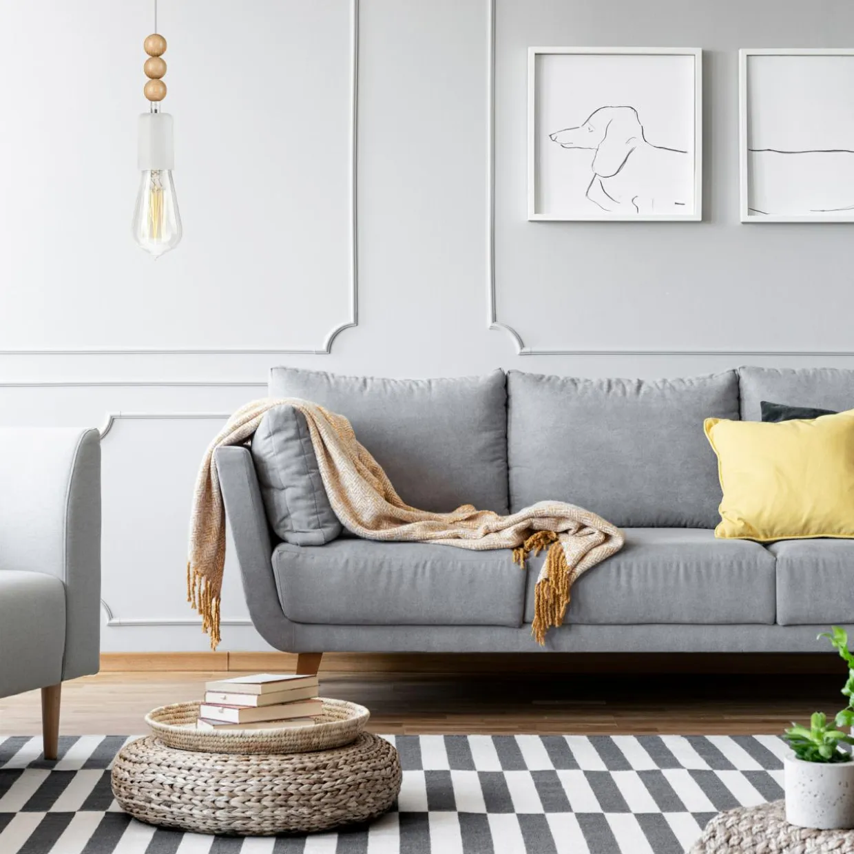 Lampa wisząca modern biała SIMON