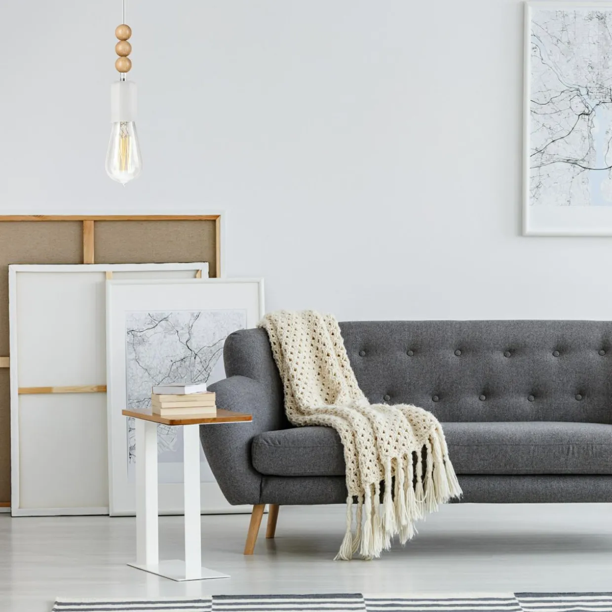 Lampa wisząca modern biała SIMON