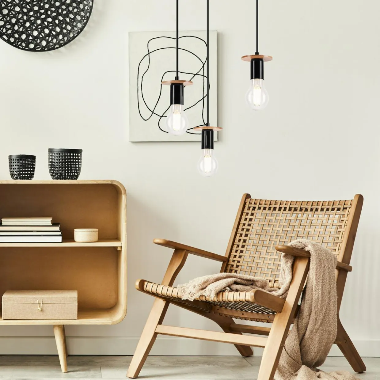 Lampa wisząca modern czarna ANGELINA 3