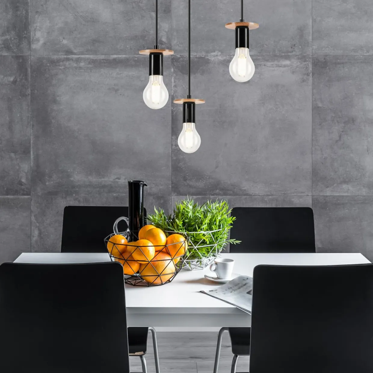 Lampa wisząca modern czarna ANGELINA 3