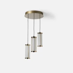 Lampa wisząca okrągła podstawa złota CALLY 3
