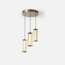 Lampa wisząca okrągła podstawa złota CALLY 3