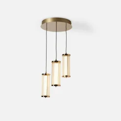 Lampa wisząca okrągła podstawa złota CALLY 3