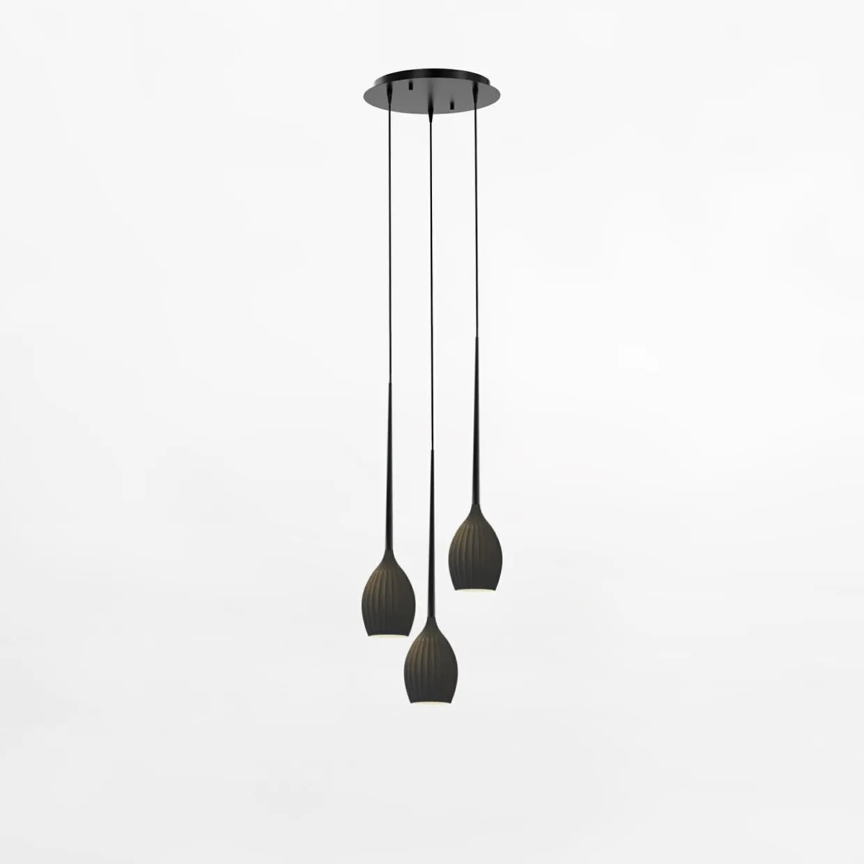 Lampa wisząca okrągła podstawa czarna FIORE III
