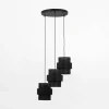 Lampa wisząca okrągła podsufitka czarna CALISTO 3