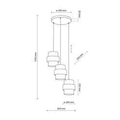 Lampa wisząca okrągła podsufitka czarna CALISTO 3