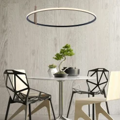 Lampa wisząca pierścieniowa czarna LED CLAUD