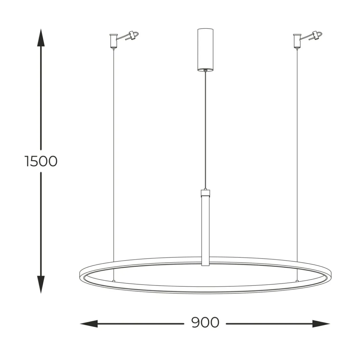 Lampa wisząca pierścieniowa czarna LED CLAUD