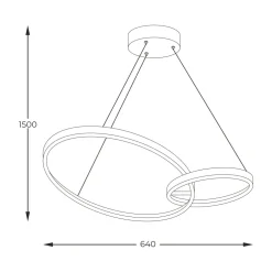 Lampa wisząca pierścieniowa LED RANDO czarno-złota