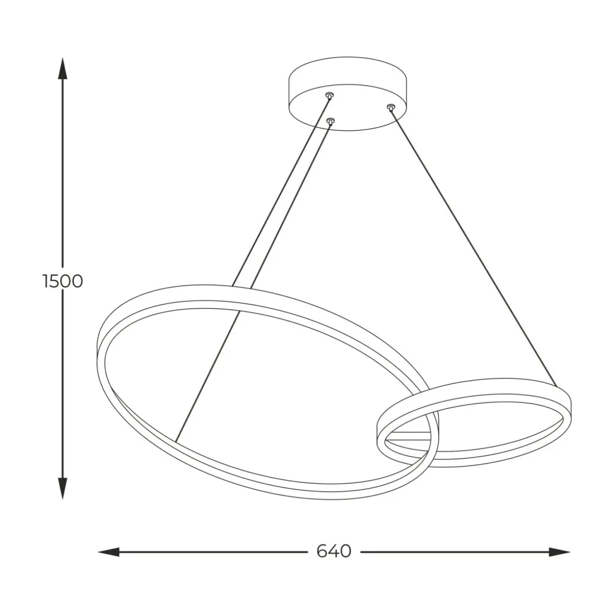 Lampa wisząca pierścieniowa LED RANDO czarno-złota