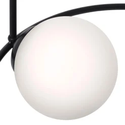 Lampa wisząca pierścieniowa 3 klosze kule czarna PARVA