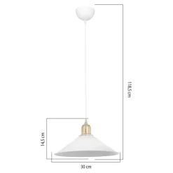 Lampa wisząca pojedyncza biała MAYA