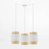 Lampa wisząca rattanowa biała BOHO