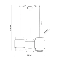 Lampa wisząca rattanowa biała BOHO