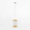 Lampa wisząca rattanowa biała BOHO 20 cm