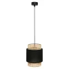 Lampa wisząca rattanowa czarna BOHO 20 cm
