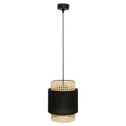 Lampa wisząca rattanowa czarna BOHO 20 cm