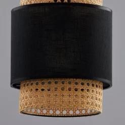 Lampa wisząca rattanowa czarna BOHO 20 cm