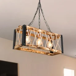 Lampa wisząca rustykalna drewniana FARAH 50 cm