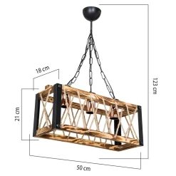 Lampa wisząca rustykalna drewniana FARAH 50 cm