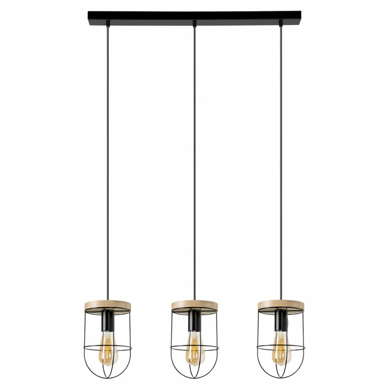 Lampa wisząca rustykalna drewno dębowe RENO III