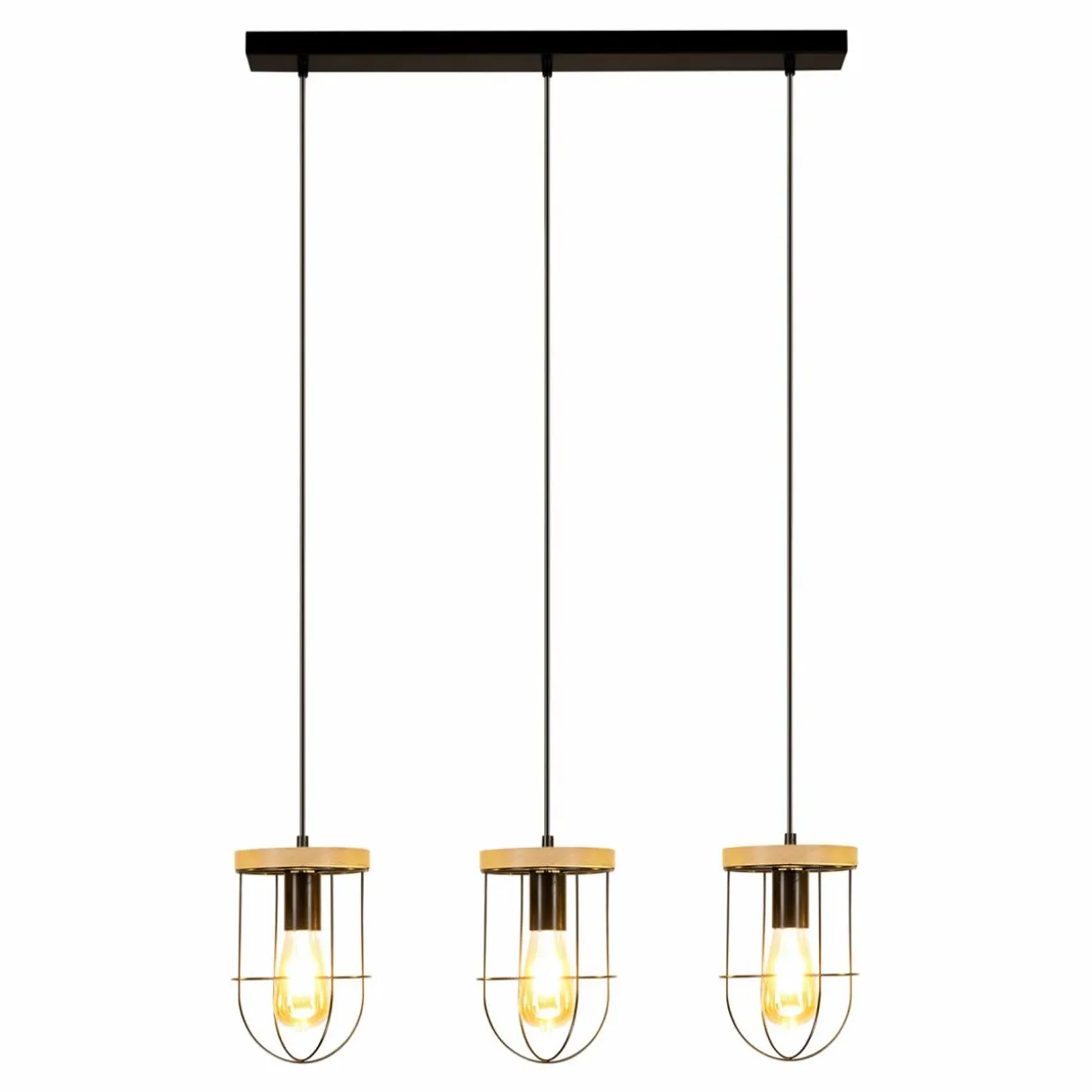 Lampa wisząca rustykalna drewno dębowe RENO III